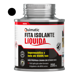 QUIMATIC FITA ISOLANTE LÍQUIDA - 200 mL (Preta) - Quimatic